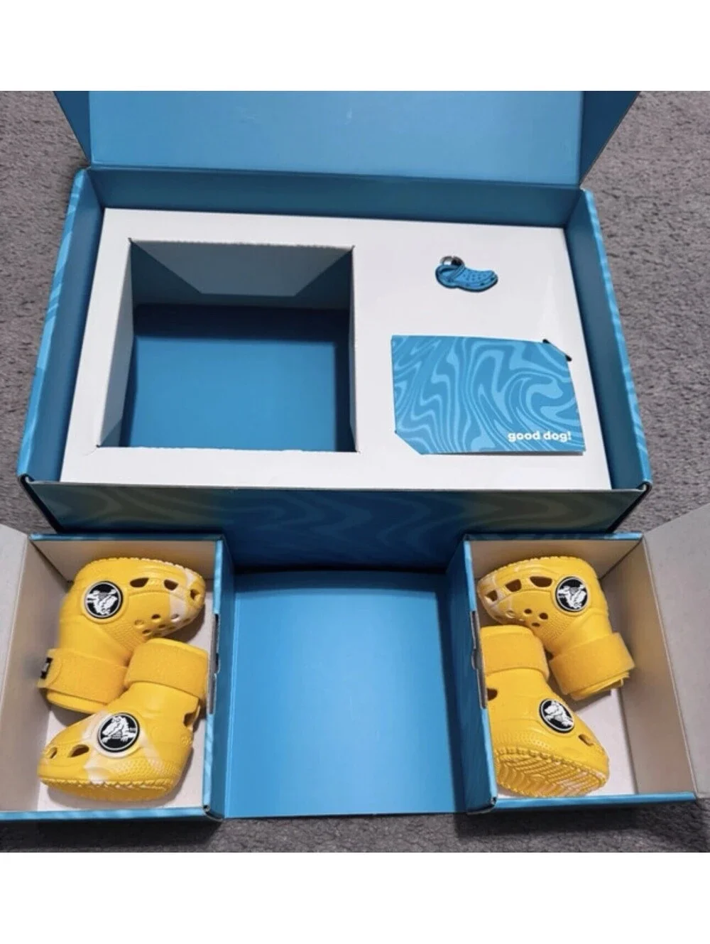 BARK BOX x Crocs Dog Boots Yellow & White Pet Shoes Set w/ Box Size M New NWB